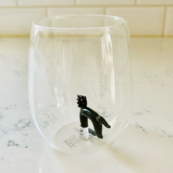 Anthropologie Eerie Cat 🐈‍⬛ Stemless Wine Glass - Picture 6 of 13